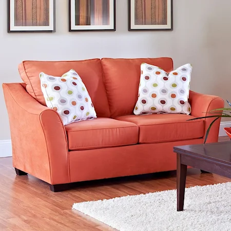 Contemporary Loveseat with Flared Arms